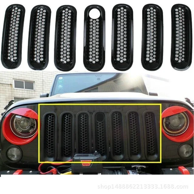 7pcs/lot Car Styling FRONT GRILL decoration Cover Car Accessories for 2007-2014 Jeep Wrangler Rubicon Jk automobiles
7pcs/lot Car Styling FRONT GRILL decoration Cover Car Accessories for 2007-2014 Jeep Wrangler Rubicon Jk automobiles