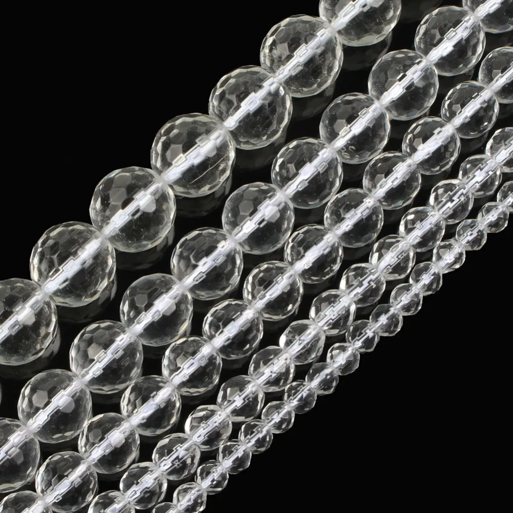 15" Strand Natural Stone Beads Faceted White Clear Quartz Crystals Round Loose Beads For Jewelry Making Bracelet Neck 4-12mm
15" Strand Natural Stone Beads Faceted White Clear Quartz Crystals Round Loose Beads For Jewelry Making Bracelet Neck 4-12mm