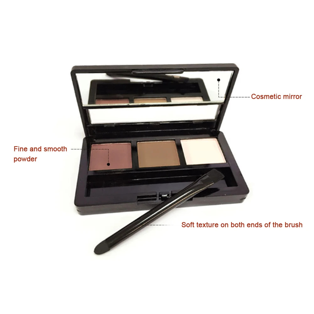 Natural Long Lasting Professional 3 Colors Brush Eye Shadow Eyebrow Powder Salon Cosmetics Shaping Kit Enhancer Makeup Palette
Natural Long Lasting Professional 3 Colors Brush Eye Shadow Eyebrow Powder Salon Cosmetics Shaping Kit Enhancer Makeup Palette