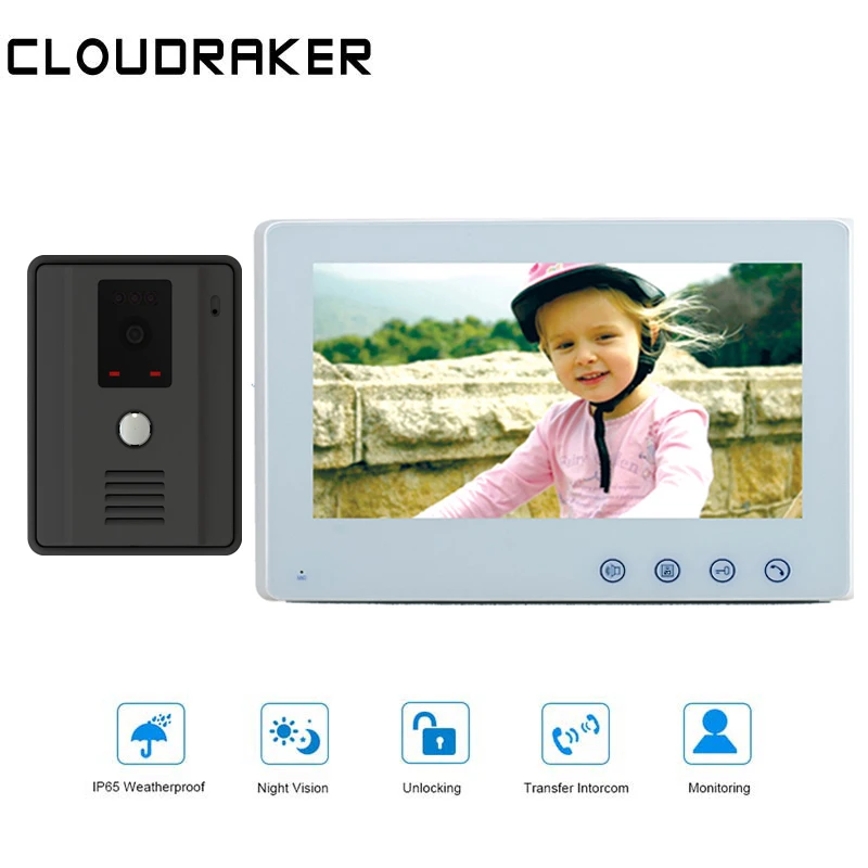 CLOUDRAKER Intercom System 1x 10 Inch Monitor with 1x720P Wired Door Phone Camera 10'' Video Intercom Doorbell
CLOUDRAKER Intercom System 1x 10 Inch Monitor with 1x720P Wired Door Phone Camera 10'' Video Intercom Doorbell