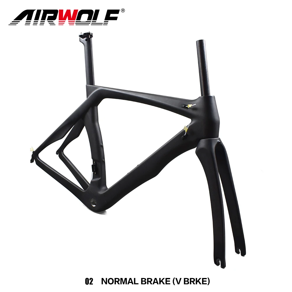 Airwolf full T1100 carbon road bike frame with U/V brake carbon frame road accept customized painting carbon racing bike frame
Airwolf full T1100 carbon road bike frame with U/V brake carbon frame road accept customized painting carbon racing bike frame