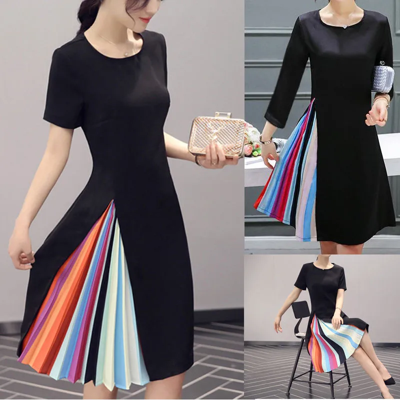2016 New Design Women Summer Dress Hidden Rainbow Pleated Dress OL Formal Work Midi Dress Plus Size
2016 New Design Women Summer Dress Hidden Rainbow Pleated Dress OL Formal Work Midi Dress Plus Size