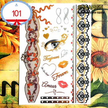 SHNAPIGN 24 style Temporary Tattoo Body Art, Eyes Lips Golden Designs, Flash Tattoo Sticker Keep 3-5 days Waterproof 21*15cm
SHNAPIGN 24 style Temporary Tattoo Body Art, Eyes Lips Golden Designs, Flash Tattoo Sticker Keep 3-5 days Waterproof 21*15cm