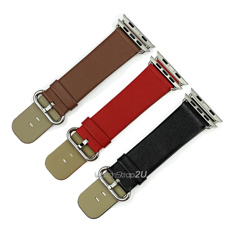 Smooth Grain Genuine Leather Apple Watch iWatch Strap Black Red Brown 38mm 42 mm
Smooth Grain Genuine Leather Apple Watch iWatch Strap Black Red Brown 38mm 42 mm