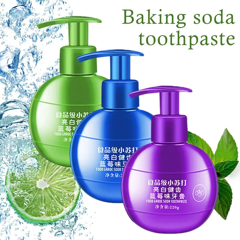 Food Grade Baking Soda Toothpaste Pressed Oral Care Blueberry Fruit Flavor Refreshing 220g Whitening Cleaning Tooth
Food Grade Baking Soda Toothpaste Pressed Oral Care Blueberry Fruit Flavor Refreshing 220g Whitening Cleaning Tooth