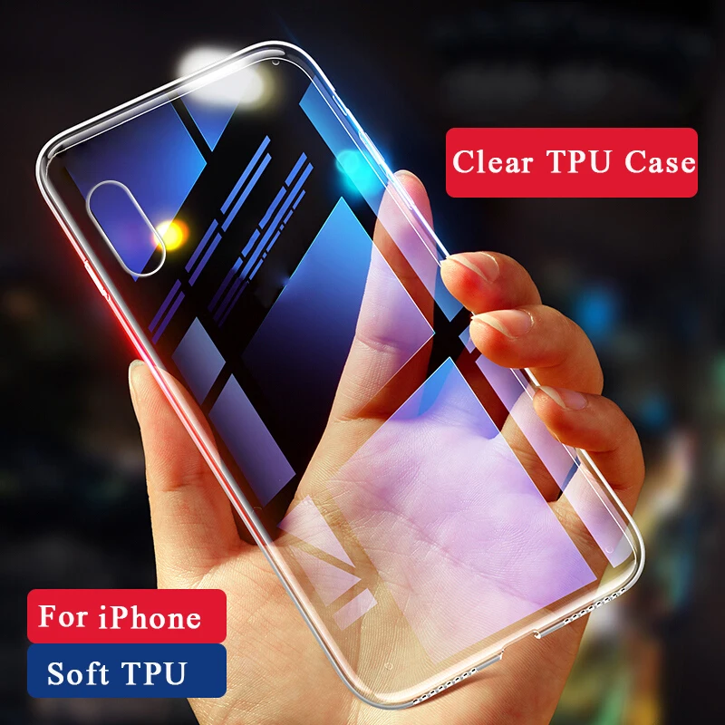 Clear Transparent Case For iPhone X SE 6 6S 7 8 Plus 5 5S XR XS Max XR Soft TPU SiliconeCover Thin Shockproof Phone Shells Case 
Clear Transparent Case For iPhone X SE 6 6S 7 8 Plus 5 5S XR XS Max XR Soft TPU SiliconeCover Thin Shockproof Phone Shells Case
