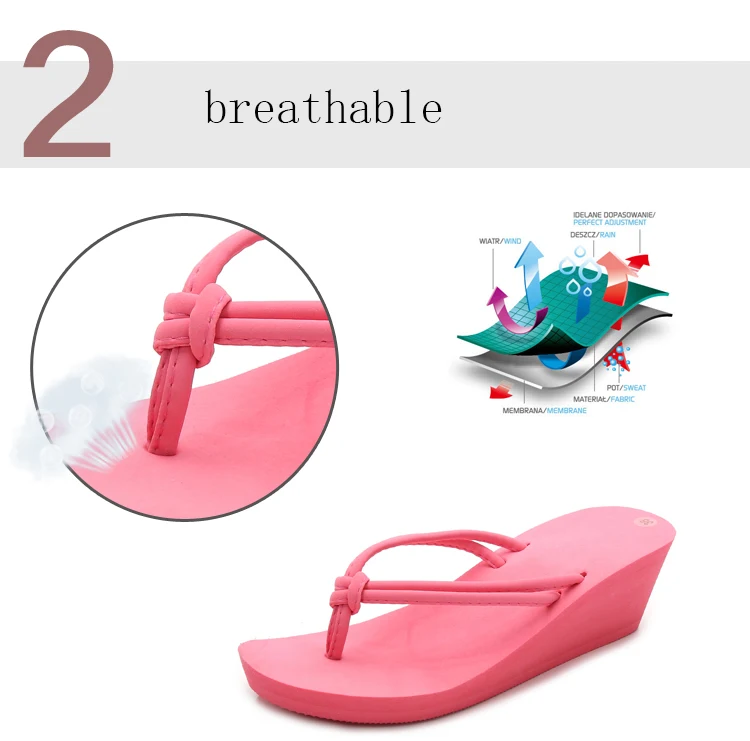 Pu Rubber Slip-on Casual Plain Fashion Sandals Shoes Beach Flat Wedge Flip Flops Lady Slippers Women 2018 summer style 9
