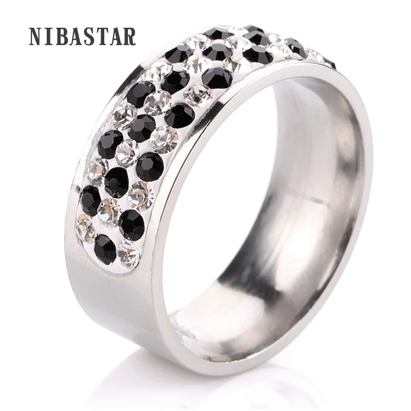 Crystal Wedding Rings Wholesale Stainless Steel Rings For Women And Men Jewelry White&Black Stone Rings
Crystal Wedding Rings Wholesale Stainless Steel Rings For Women And Men Jewelry White&Black Stone Rings