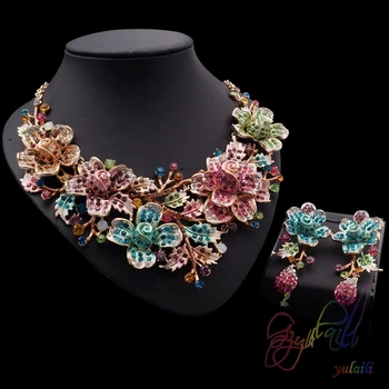 Yulaili Hot Sell Flower Type Colorful Cubic Zircon Copper Women Crystal Jewelry Necklace Earrings Sets
Yulaili Hot Sell Flower Type Colorful Cubic Zircon Copper Women Crystal Jewelry Necklace Earrings Sets