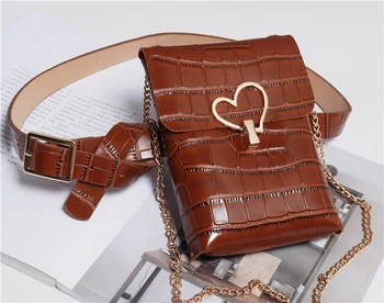 2019 Autumn Alligator PU Leather Women Waist Belt With Bag Street Long Metal Chain Shoulder Crossbody Bag Fanny Pack Handbag
2019 Autumn Alligator PU Leather Women Waist Belt With Bag Street Long Metal Chain Shoulder Crossbody Bag Fanny Pack Handbag