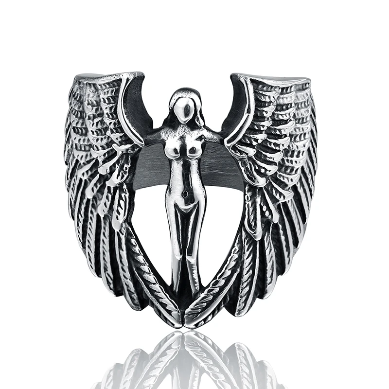 Stainless Steel Angel Rings Fashion Motorcycle Casting Retro Men's Angel Wings Ring Biker Rock Punk Ring
Stainless Steel Angel Rings Fashion Motorcycle Casting Retro Men's Angel Wings Ring Biker Rock Punk Ring