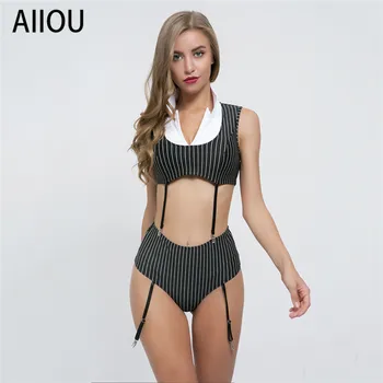 AIIOU Women Sexy Two Piece Outfits Striped Costumes Short Top and Pants Sexy & Club Quality Personality Two Piece Set Women
AIIOU Women Sexy Two Piece Outfits Striped Costumes Short Top and Pants Sexy & Club Quality Personality Two Piece Set Women
