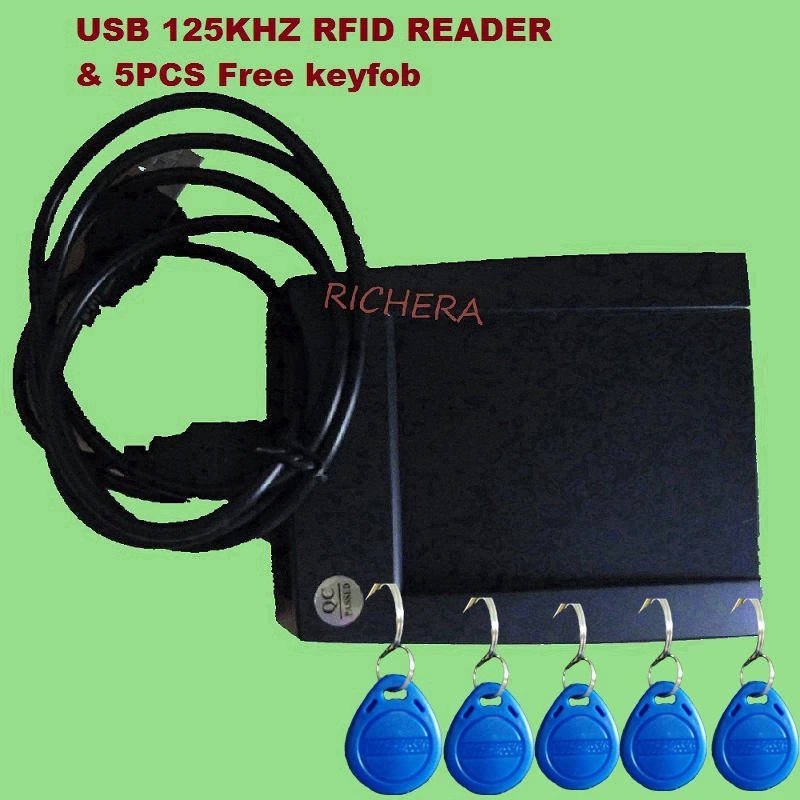 125khz USB RFID ID Contactless Proximity Smart Card Reader Read First 10 Digital EM4100 Windows High Quality &5pcs Free Keyfob
125khz USB RFID ID Contactless Proximity Smart Card Reader Read First 10 Digital EM4100 Windows High Quality &5pcs Free Keyfob
