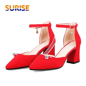 Women Pumps High Block Heels Pointed Toe Metal Bead Sandals Black Red Pink Wedding Party Office Lady Ankle Strap Hollow D'Orsay
Women Pumps High Block Heels Pointed Toe Metal Bead Sandals Black Red Pink Wedding Party Office Lady Ankle Strap Hollow D'Orsay