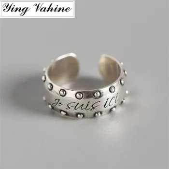 ying Vahine New Punk Style Jewelry 925 Sterling Silver Small Round Beads with Letters Open Rings for Women anillos bague femme
ying Vahine New Punk Style Jewelry 925 Sterling Silver Small Round Beads with Letters Open Rings for Women anillos bague femme