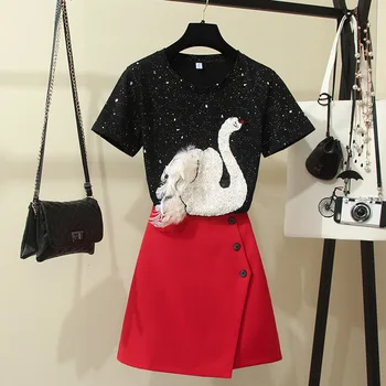 Spring Summer Women top two piece set Casual tops + skirt Fashion Female Office Polyester Suit Set O-Neck 2 Piece Set
Spring Summer Women top two piece set Casual tops + skirt Fashion Female Office Polyester Suit Set O-Neck 2 Piece Set