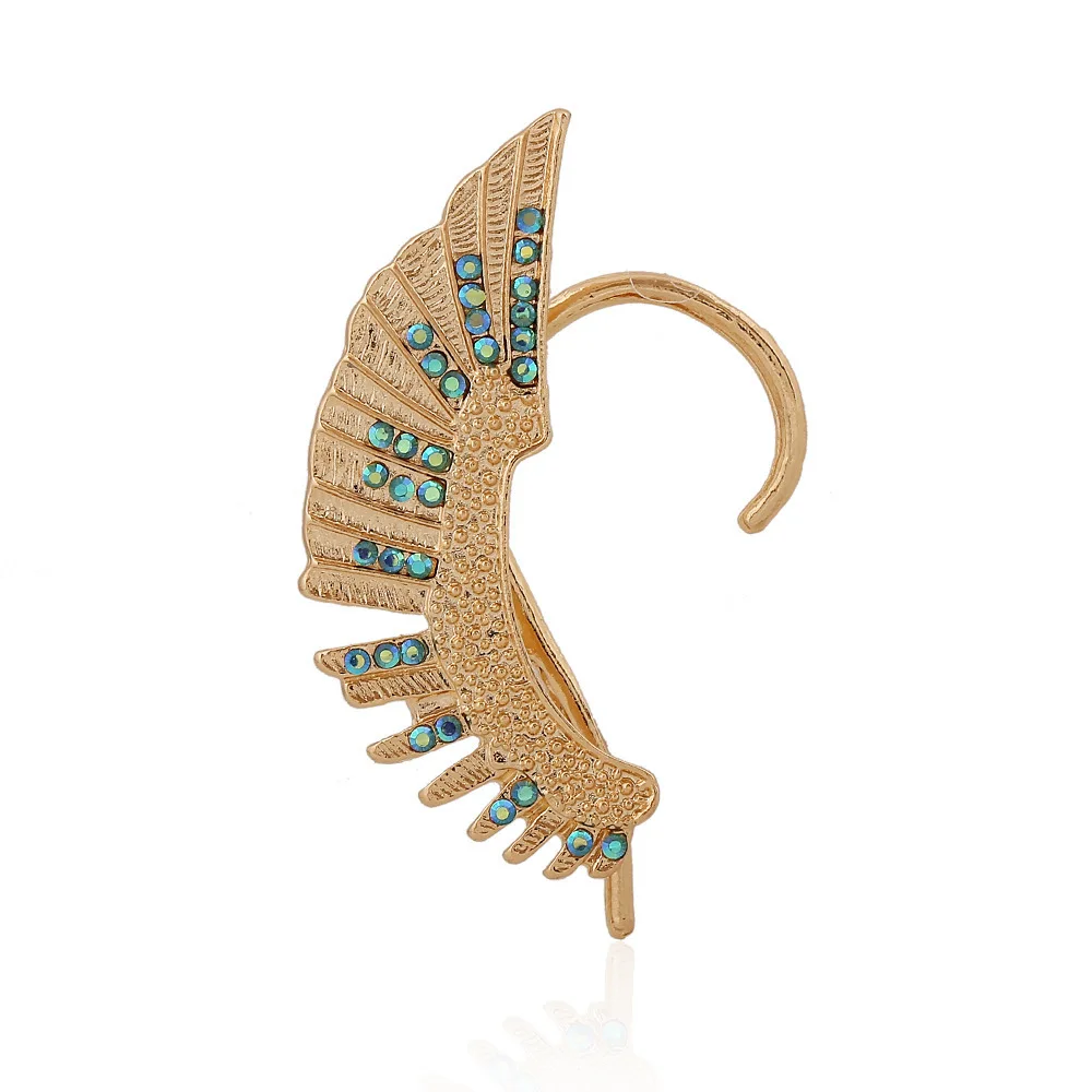 Vintage Rhinestone Steampunk Mechanical Feather Gold Color Ear Cuff Earrings Fashion Clip On Earrings For Women Kolczyki 1pcs
Vintage Rhinestone Steampunk Mechanical Feather Gold Color Ear Cuff Earrings Fashion Clip On Earrings For Women Kolczyki 1pcs