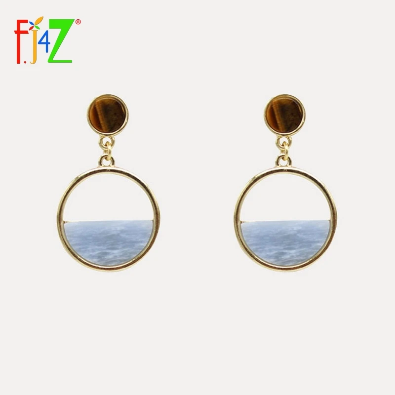 F.J4Z New Design Semi-circle Blue Sea Waves Earrings Cat Eye Stone Geometric Drop Earring boucle d'oreille femme 2018
F.J4Z New Design Semi-circle Blue Sea Waves Earrings Cat Eye Stone Geometric Drop Earring boucle d'oreille femme 2018