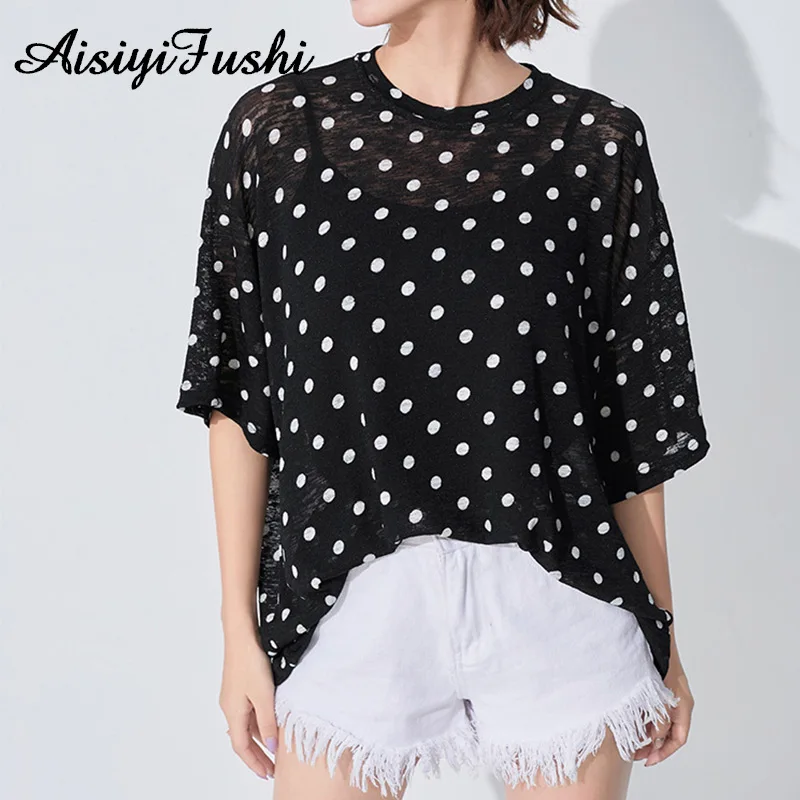 Women Summer T-Shirt Loose Polka Dot Cotton Shirt Vintage Chiffon Retro Kimono Shirt Loose Shirts Femme Vestidos Tops Streetwear
Women Summer T-Shirt Loose Polka Dot Cotton Shirt Vintage Chiffon Retro Kimono Shirt Loose Shirts Femme Vestidos Tops Streetwear
