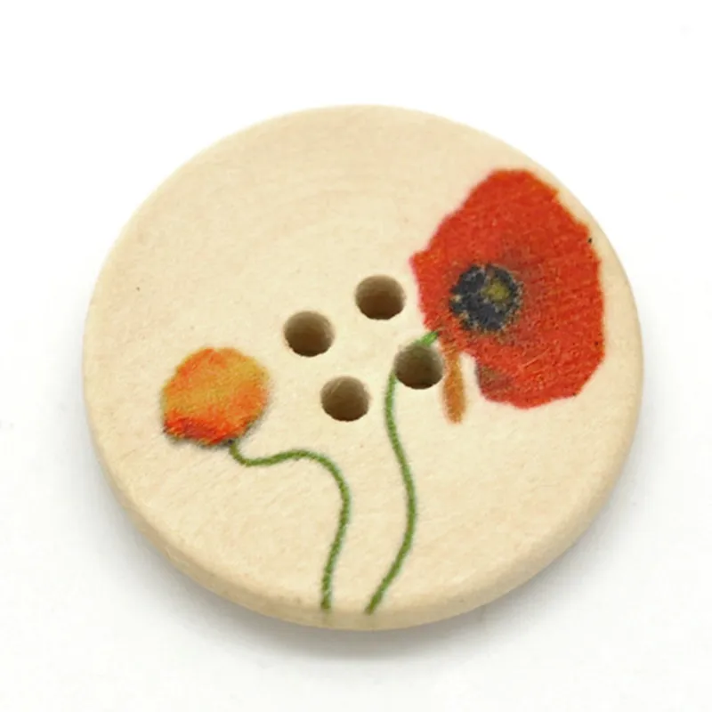 100Pcs Multicolor Round Flowers 4 Holes Wood Sewing Ornaments Wooden Buttons Craft Scrapbook Findings 25mm
100Pcs Multicolor Round Flowers 4 Holes Wood Sewing Ornaments Wooden Buttons Craft Scrapbook Findings 25mm