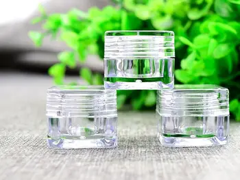 100pcs 5g empty square acrylic clear cream cosmetic containers jars lip balm container, transparent sample Mini cute bottle jars 
100pcs 5g empty square acrylic clear cream cosmetic containers jars lip balm container, transparent sample Mini cute bottle jars