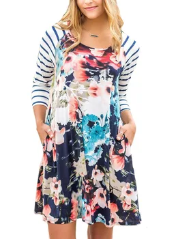 Hitmebox 2019 Autumn Fashion Raglan 3/4 long Sleeve Floral Print A line Dress Ladies Striped Slim Fit Swing Tunic Drape Dresses
Hitmebox 2019 Autumn Fashion Raglan 3/4 long Sleeve Floral Print A line Dress Ladies Striped Slim Fit Swing Tunic Drape Dresses