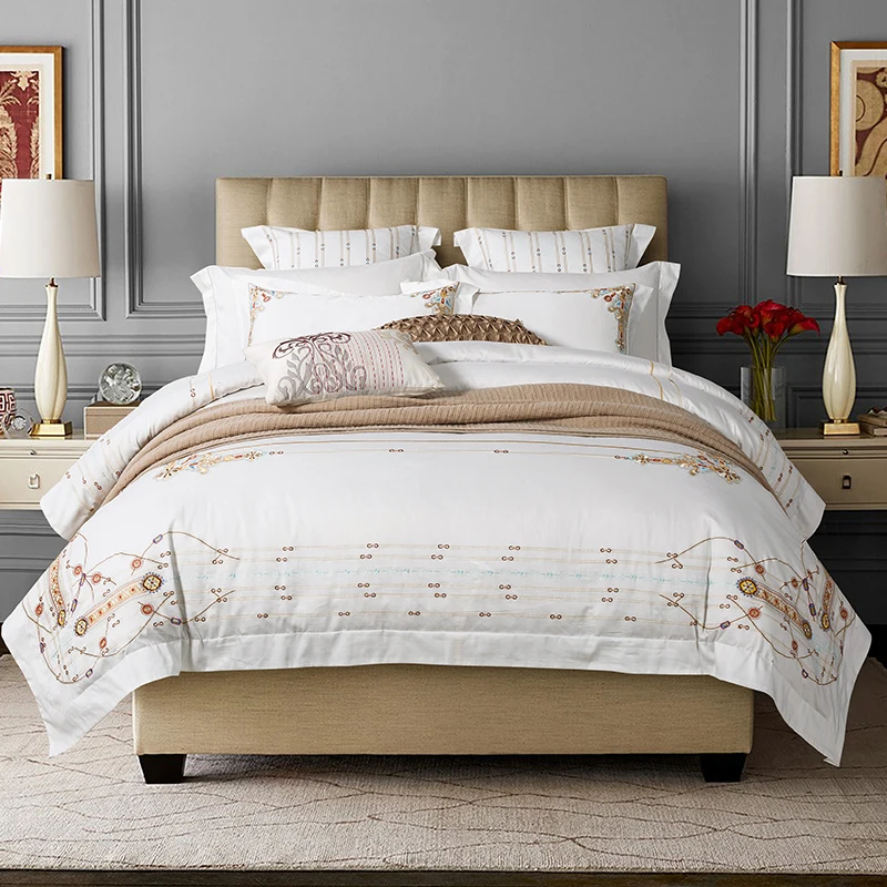 DIFUNINA Luxury Long-staple Cotton Bedding Set 4 pcs Sets Embroidered Bed Sheet Pillowcase Duvet Cover Home Textiles
DIFUNINA Luxury Long-staple Cotton Bedding Set 4 pcs Sets Embroidered Bed Sheet Pillowcase Duvet Cover Home Textiles