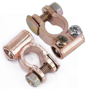 2 Pcs 12V Car Battery Terminals Clamps Pair Screw Connection Positive Negative Brass Cables Connectors Accessories
2 Pcs 12V Car Battery Terminals Clamps Pair Screw Connection Positive Negative Brass Cables Connectors Accessories