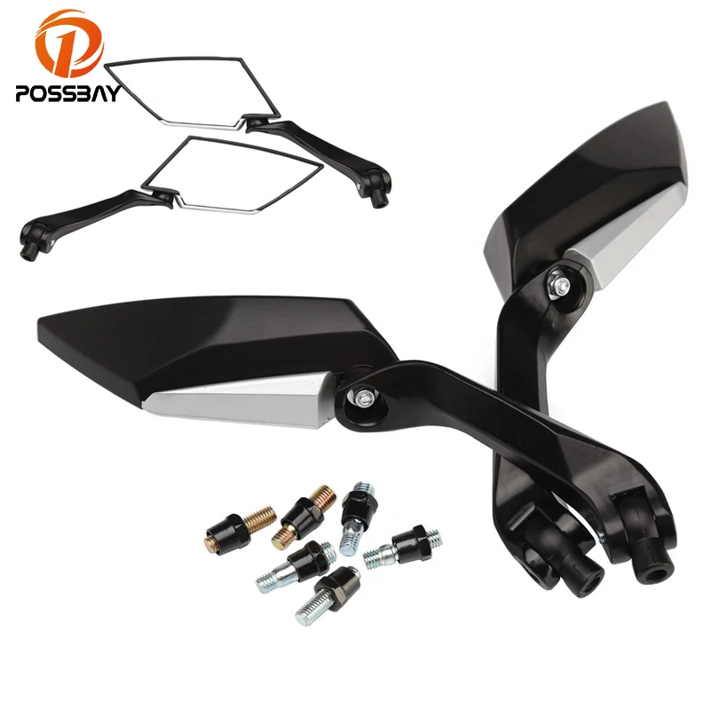 POSSBAY 8/10mm Motorcycle Mirrors Black Universal Rear View Mirrors Scooter Rearview Side Mirror for Harley Honda Suzuki Yamaha
POSSBAY 8/10mm Motorcycle Mirrors Black Universal Rear View Mirrors Scooter Rearview Side Mirror for Harley Honda Suzuki Yamaha