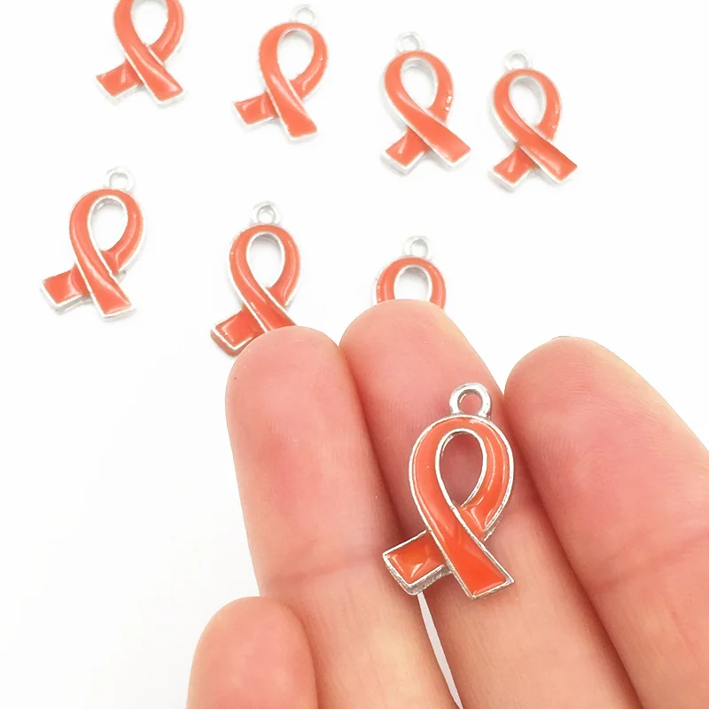 (10pcs) Silver Plated Leukemia Awareness Orange Ribbon Charms for Jewelry DIY
(10pcs) Silver Plated Leukemia Awareness Orange Ribbon Charms for Jewelry DIY
