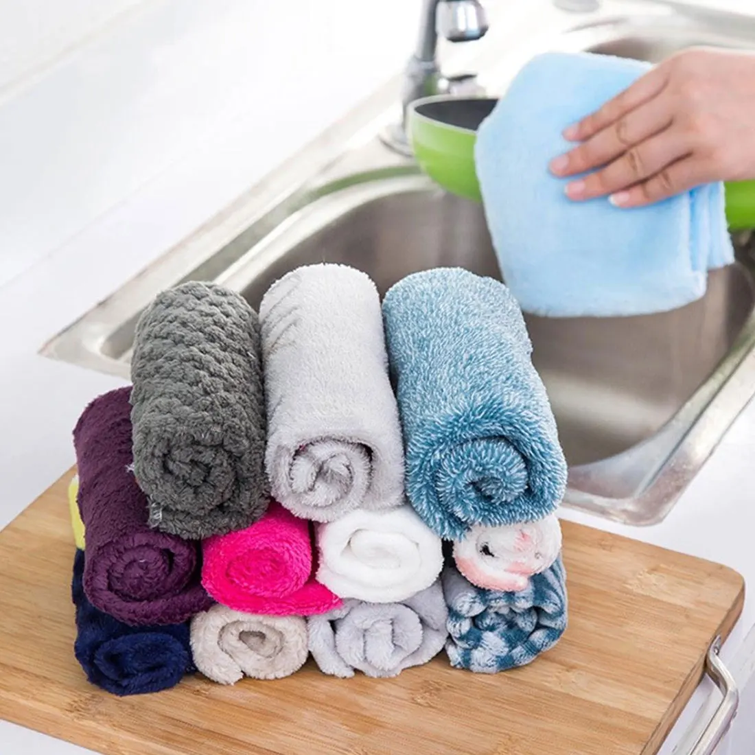 Random color kitchen towel Kitchen Cleaning Wiping Rags High Efficient Dish towels Anti-grease Bamboo Fiber Dish Towel
Random color kitchen towel Kitchen Cleaning Wiping Rags High Efficient Dish towels Anti-grease Bamboo Fiber Dish Towel
