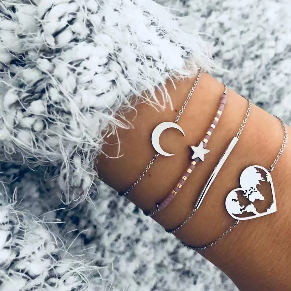 17IF Bohemia Love Star Moon World Map Earth Infinity Turtle Layered Bracelets Set for 2019 Women Jewelry Bracelet Gifts New
17IF Bohemia Love Star Moon World Map Earth Infinity Turtle Layered Bracelets Set for 2019 Women Jewelry Bracelet Gifts New