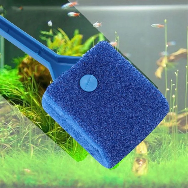 New Aquarium Fish Tank Brushes Algae Cleaner Glass Scraper Brush Plant Easy Cleaning Plastic Sponge Aquarium Accessories Cleaner (6)