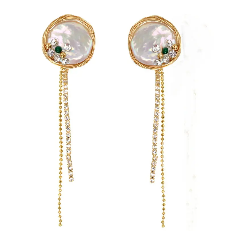 SINZRY elegant creative natural pearl shell round plate tassel drop earrings sweety party earring fashion jewelry gift
SINZRY elegant creative natural pearl shell round plate tassel drop earrings sweety party earring fashion jewelry gift