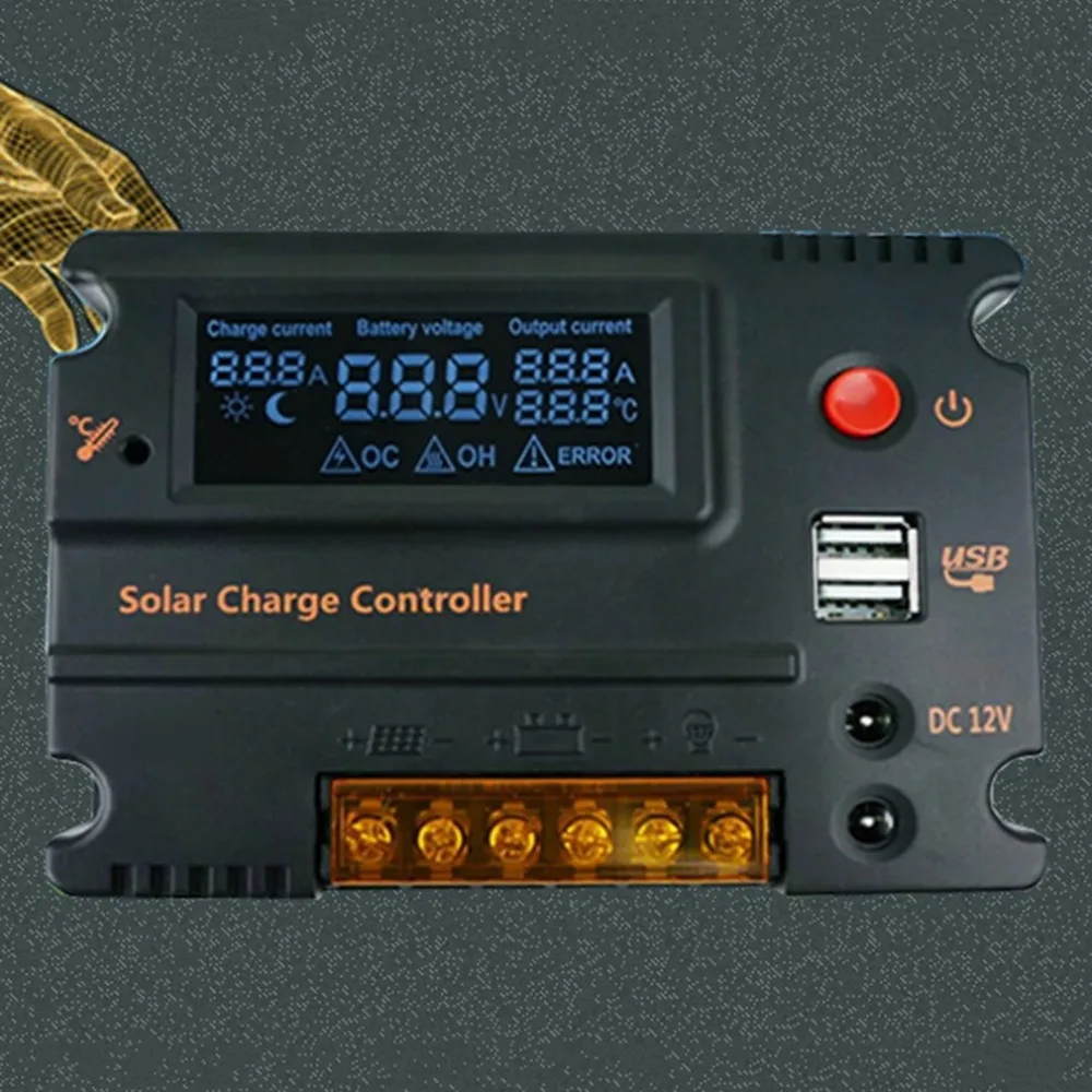 12V 24V Solar Charge Controller Auto Switch LCD Intelligent Panel Battery Regulator Charge Controller
12V 24V Solar Charge Controller Auto Switch LCD Intelligent Panel Battery Regulator Charge Controller