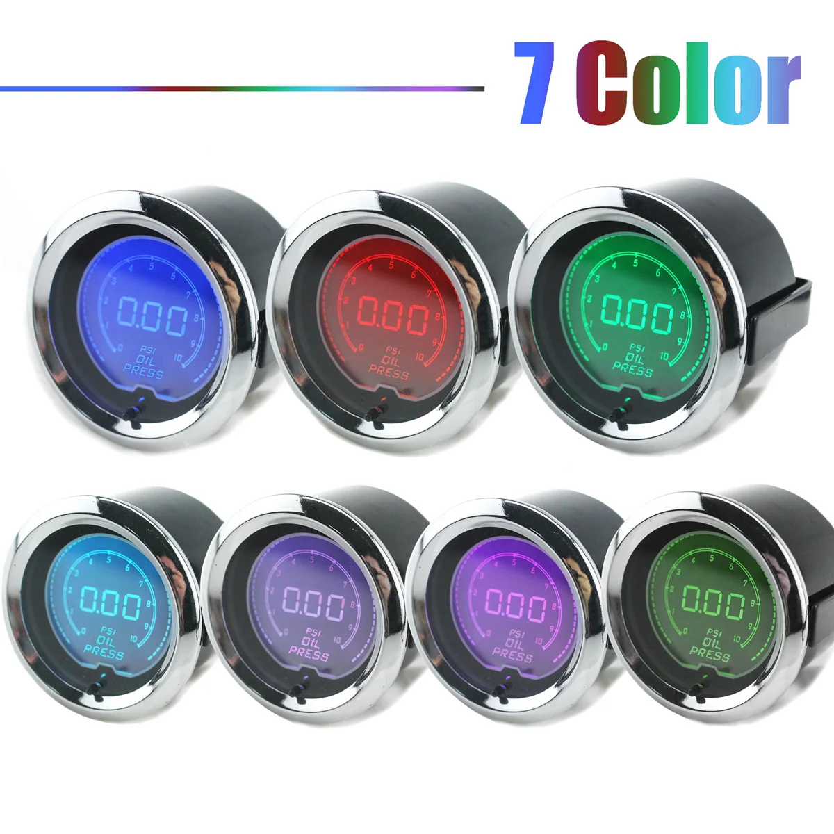 7 Color Pressure Gauge 2'' 52mm 0-150PSI New Colorful Light Oil Press Pressure with Sensor Car Digital LED Meter Gauge Tint Lens
7 Color Pressure Gauge 2'' 52mm 0-150PSI New Colorful Light Oil Press Pressure with Sensor Car Digital LED Meter Gauge Tint Lens