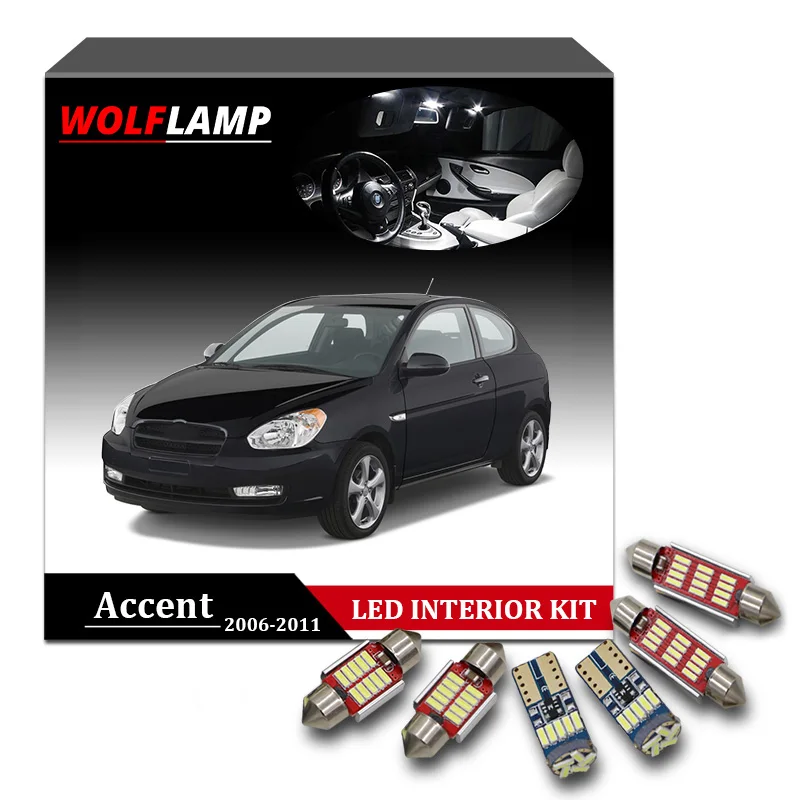 Wolflamp 10Pcs White Ice Blue Canbus LED Interior Car Lights For 2006-2011 Hyundai Accent Map Light License Plate Bulb Dome Lamp
Wolflamp 10Pcs White Ice Blue Canbus LED Interior Car Lights For 2006-2011 Hyundai Accent Map Light License Plate Bulb Dome Lamp