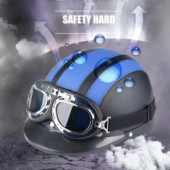 Motorcycle Helmet With Shield Goggles Neck Scarf Street Bike PU Leather Half Helmets for Men Women NJ88
Motorcycle Helmet With Shield Goggles Neck Scarf Street Bike PU Leather Half Helmets for Men Women NJ88