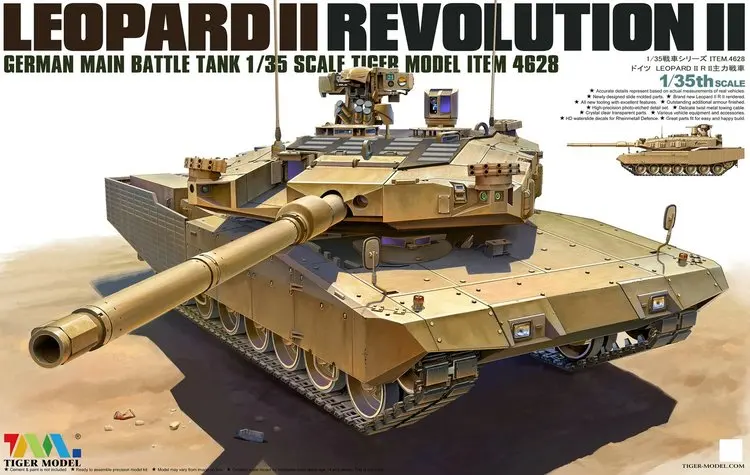 1/35 Scale Tiger 4628 German Leopard II Revolution II MBT Plastic Model Building Kit
1/35 Scale Tiger 4628 German Leopard II Revolution II MBT Plastic Model Building Kit
