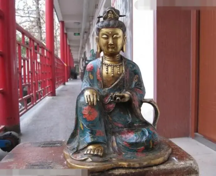 S03855 тибетская народная статуя Будды Kwan-Yin | Дом и сад
