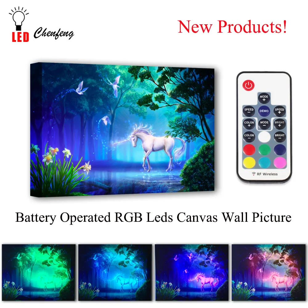 Led Canvas Printing Unicorns Butterflies and Rainbows Fantasy Wall Picture Remote control Illuminated painting lighted UP Gift
Led Canvas Printing Unicorns Butterflies and Rainbows Fantasy Wall Picture Remote control Illuminated painting lighted UP Gift