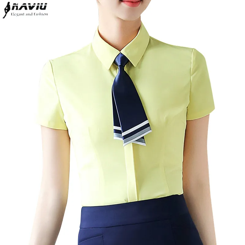 professional yellow tie shirt women short sleeve summer 2018 new fashion business slim blouses office ladies plus size tops
professional yellow tie shirt women short sleeve summer 2018 new fashion business slim blouses office ladies plus size tops