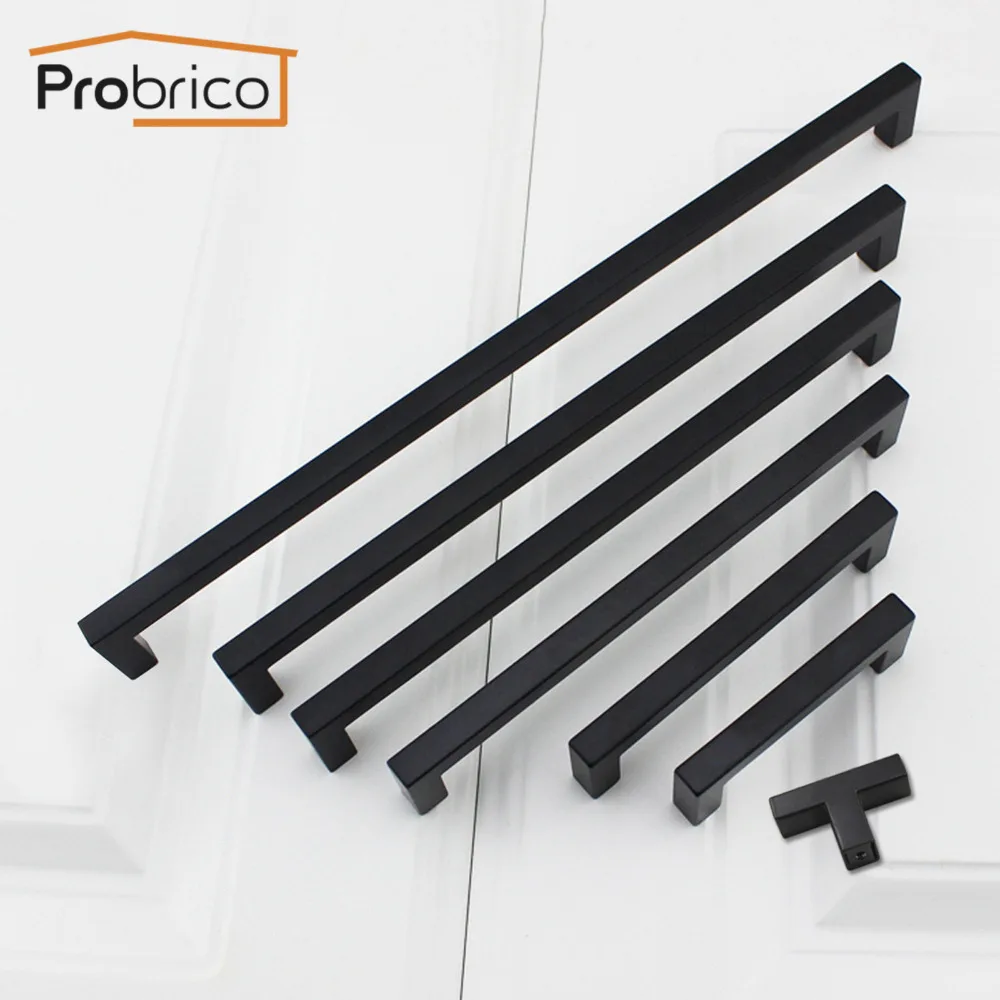 Ручки для мебели Probrico черные квадратные ручки 10 мм из нержавеющей стали