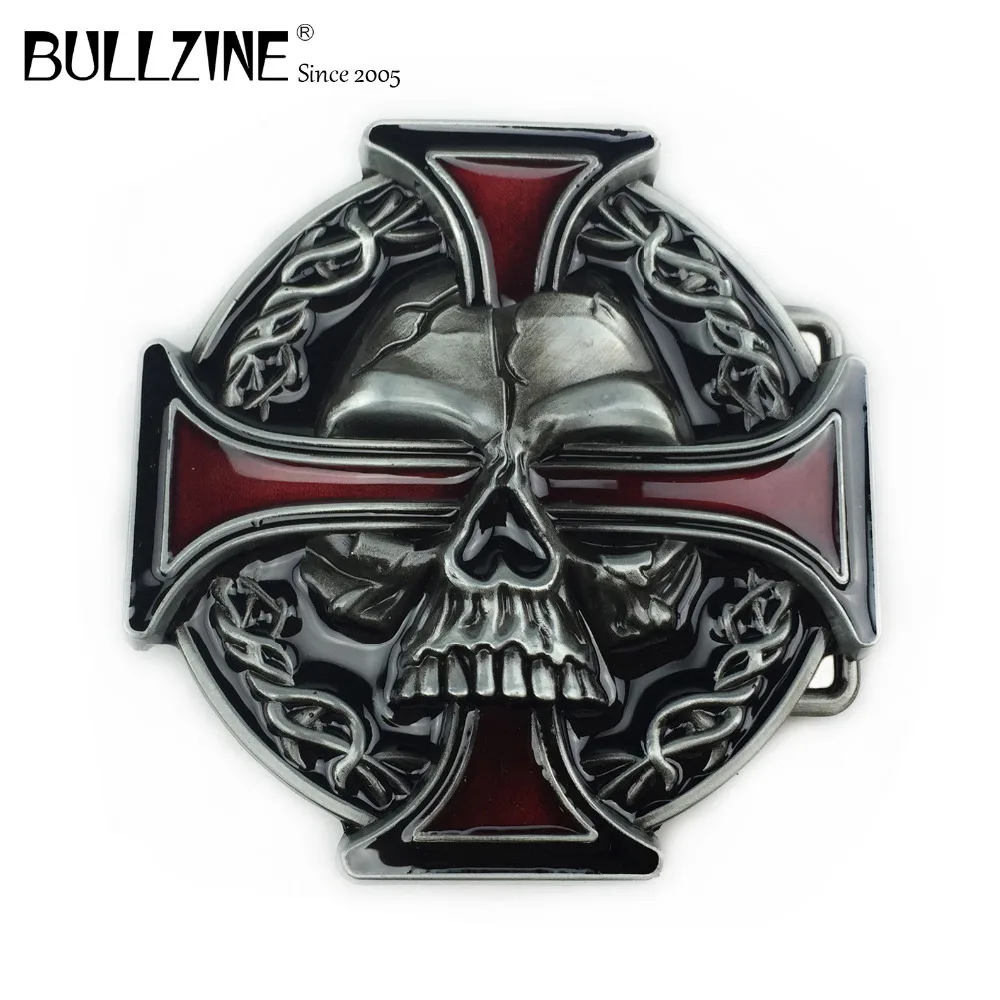 Bullzine Cross skull cowboy jeans gift belt buckle with pewter finish FP-03164-1 suitable for 4cm width snap on belt
Bullzine Cross skull cowboy jeans gift belt buckle with pewter finish FP-03164-1 suitable for 4cm width snap on belt