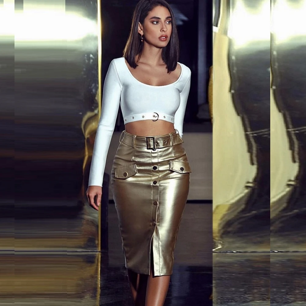 2019 New Elegant Two 2 Piece White With Gold Patchwork Bandage Dress Belt Button Summer Long Sleeve Bodycon Celebrity Vestidos
2019 New Elegant Two 2 Piece White With Gold Patchwork Bandage Dress Belt Button Summer Long Sleeve Bodycon Celebrity Vestidos