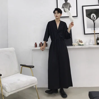 Male Japan Street Harem Pants Overalls Jumpsuit Hip Hop Trousers Men Short Sleeve V-neck Casual Jumpsuit Wide Leg Pant
Male Japan Street Harem Pants Overalls Jumpsuit Hip Hop Trousers Men Short Sleeve V-neck Casual Jumpsuit Wide Leg Pant