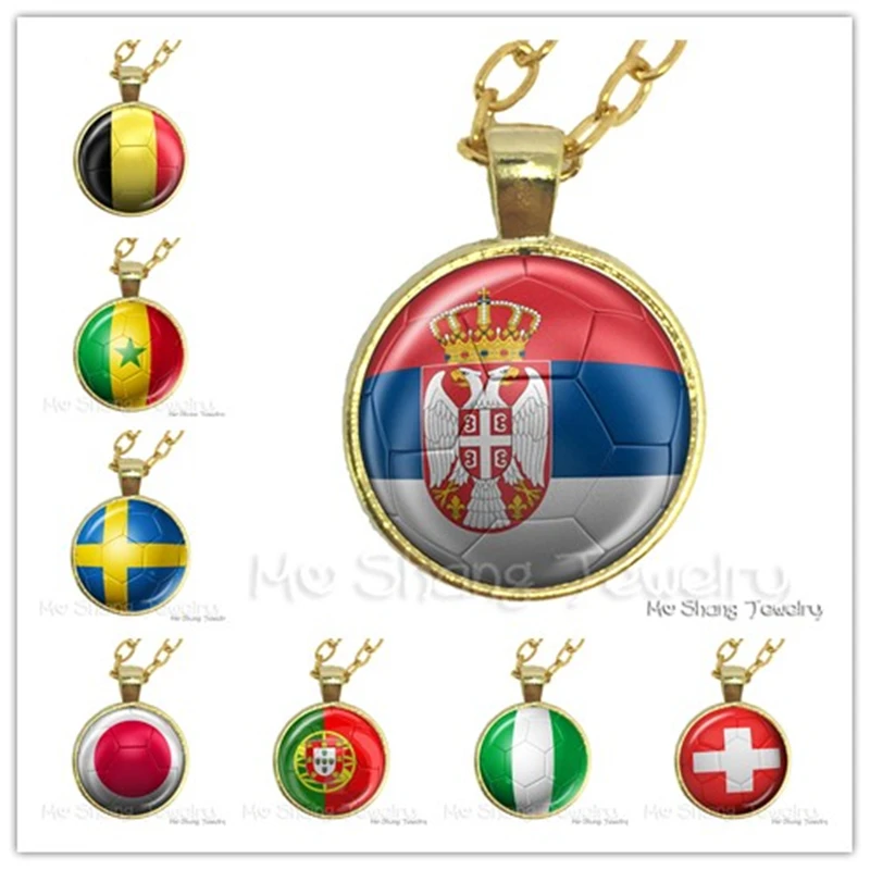 2018 Football Titan Cup Senegal/Serbia/Sweden/Japan/Portugal/Nigeria/Switzerlan Flag Pendant Necklace Sports Fans Souvenir Gift
2018 Football Titan Cup Senegal/Serbia/Sweden/Japan/Portugal/Nigeria/Switzerlan Flag Pendant Necklace Sports Fans Souvenir Gift