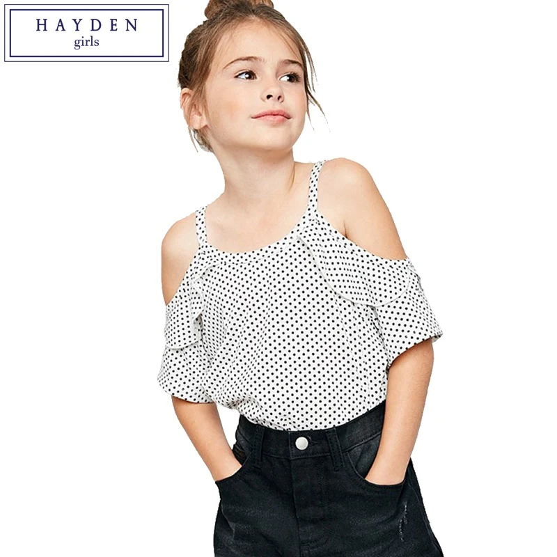 HAYDEN Girls Ruffle Tank Summer 2018 New Arrival Brand Big Teenage Girls Summer Top Cold Shoulder Polka Dot T Shirt Size 12
HAYDEN Girls Ruffle Tank Summer 2018 New Arrival Brand Big Teenage Girls Summer Top Cold Shoulder Polka Dot T Shirt Size 12