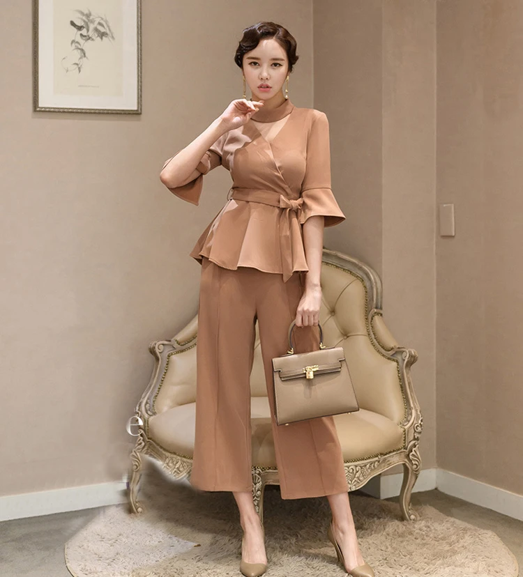 women elegant office work wear style pants suit autumn 0 (1)