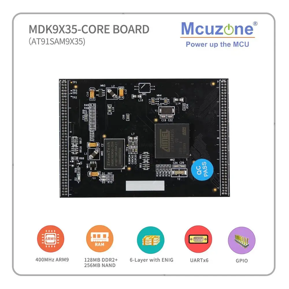 AT91SAM9X35, MDK9X35 Core Board, 400MHz CPU, 128MB DDR2, 256M NAND LCD, Ethernet, CAN
AT91SAM9X35, MDK9X35 Core Board, 400MHz CPU, 128MB DDR2, 256M NAND LCD, Ethernet, CAN